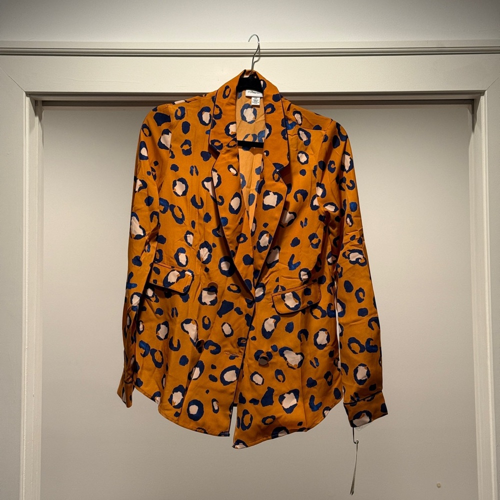3.1 Phillip Lim Orange Leopard Print Blazer